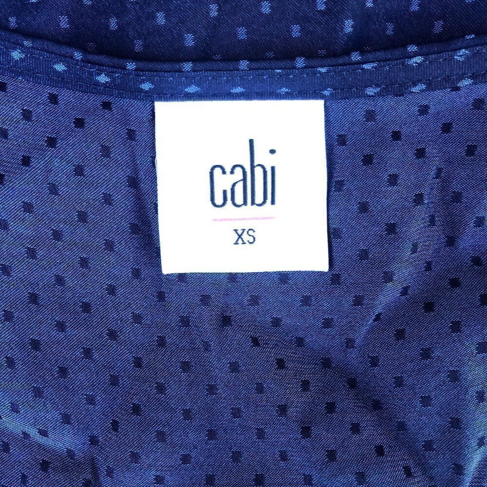 CAbi 5525 Blue Dot Knot Blouse Tie Front - Picture 6 of 7